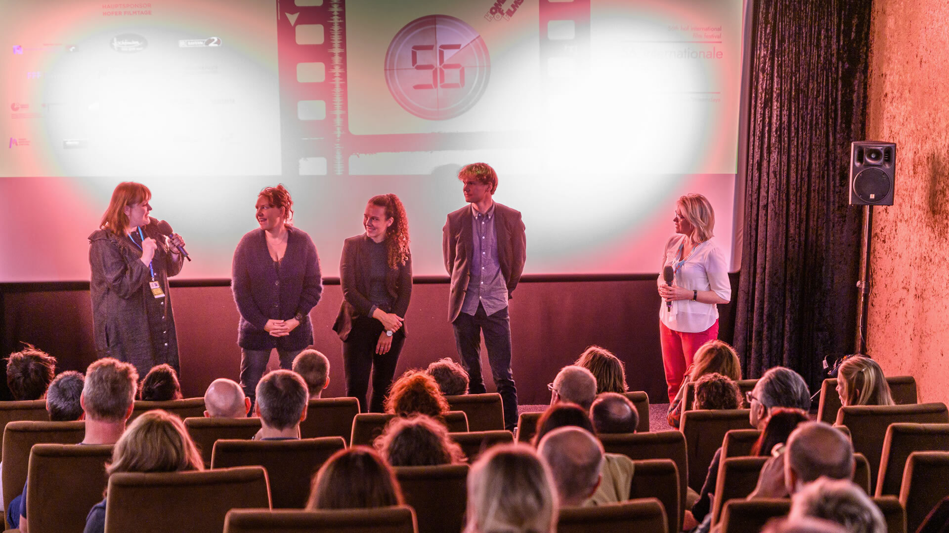 Director Friedrich Tiedtke and his team presenting their short film CALF at the 56th Hof International Film Festival.