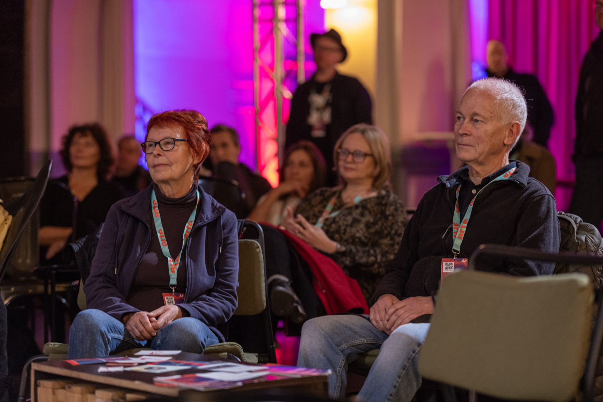 Antje Starost and Hans Helmut Grotjahn at the Breakfast Club of the 57th Hof International Film Festival 2023