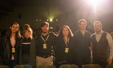 Audience Short Film Award 2022 for director Leander Behal (left) and the team of TAXI MAN