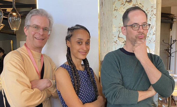 Diagonale Graz 2023: Regisseurin Evelyne Faye und Kameramann Michael Schindegger mit HoF-Festivalleiter Thorsten Schaumann